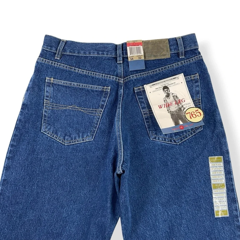 Bugle Boy Jeans Men 34x32 Blue Wide Leg Loose‎ Fit 765 Deadstock VTG 90s NWT